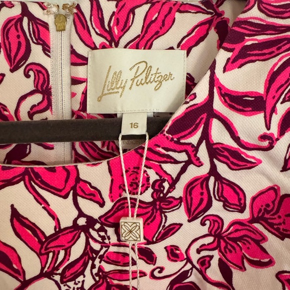 Lily Pulitzer NWT SIZE 16 Mila short sleeve shift dress- Elderflower Blossom - Picture 6 of 11